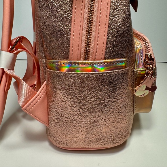 NWT. Loungefly Disney Minnie Mouse backpack. Metallic pink iridescent color - Picture 11 of 16